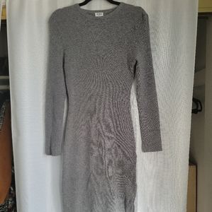 Cotton On Grey Long Sleeve Side Slit Maxi Dress.